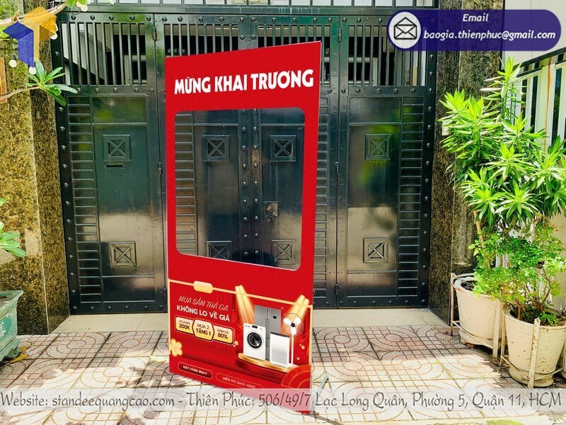 Mẫu Standee chụp ảnh check in khai trương Thiên Phúc
