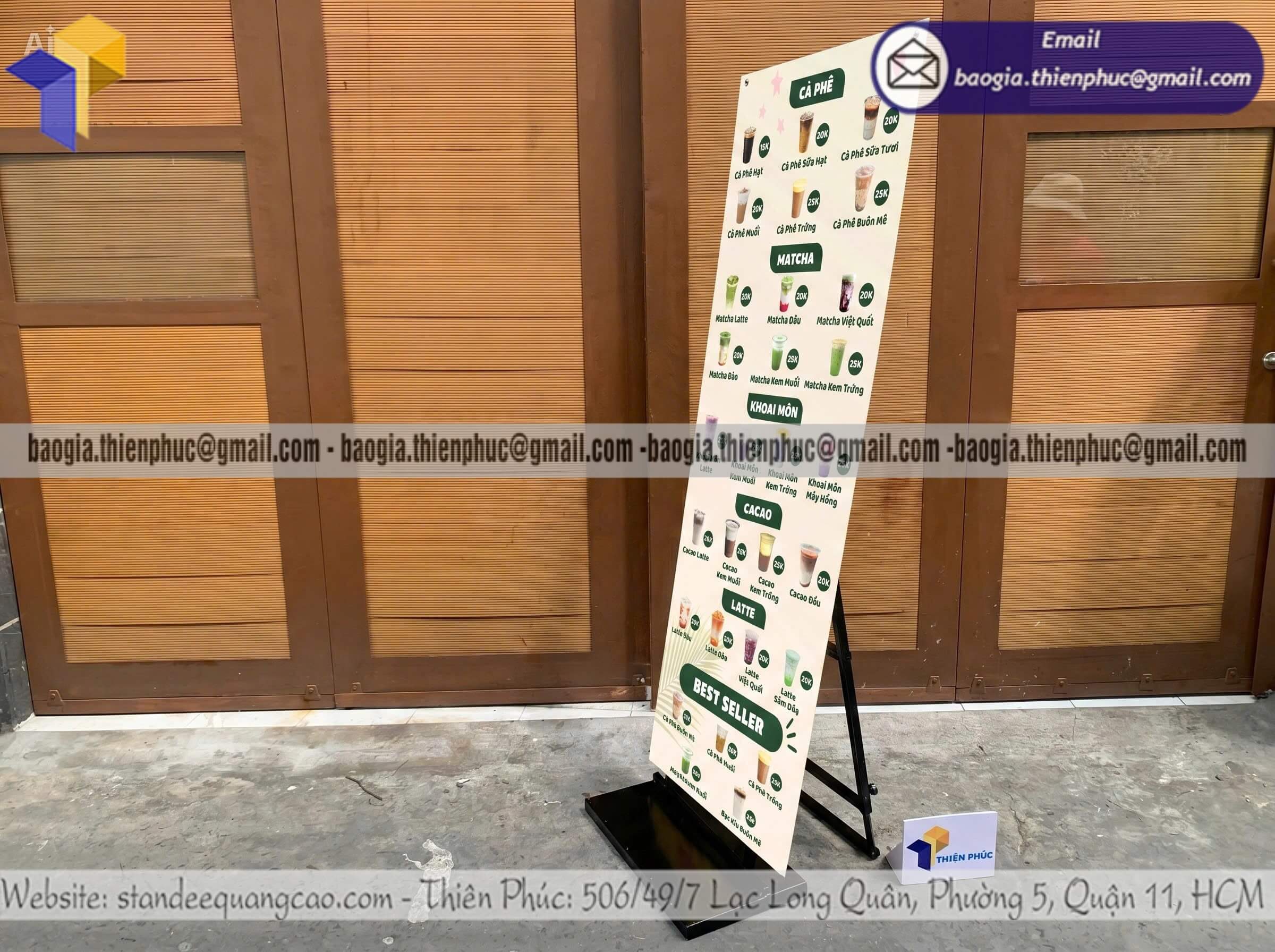 Standee có đế sắt chịu gió treo poster ngoài trời quà tặng khai trương chiến dịch sale