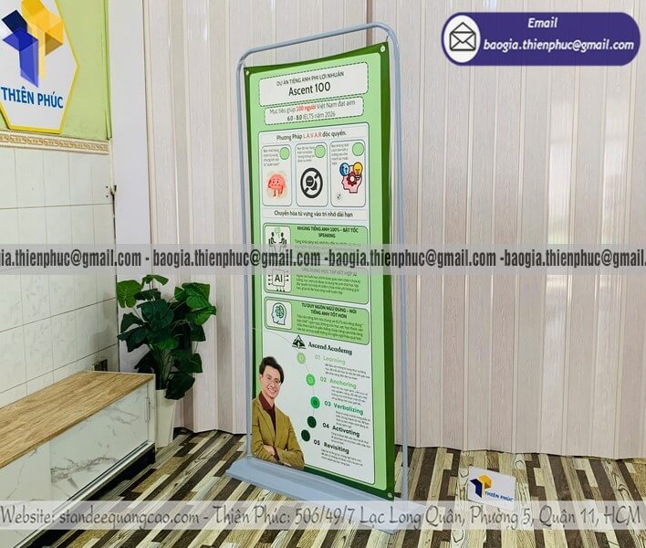 Standee  cuốn quảng cáo treo banner 1 mặt chịu gió gia công banner tùy chọn đối tượng kinh doanh
