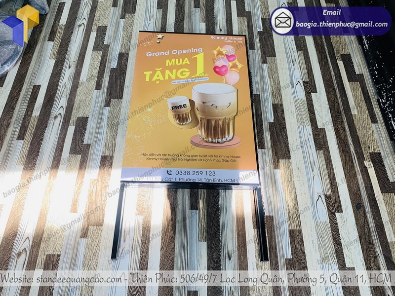 standee khai trương cho quán nước rẻ