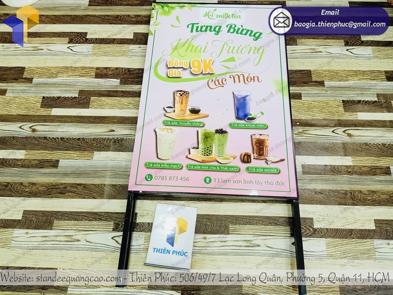 standee khung sắt chữ A hai mặt đẹp