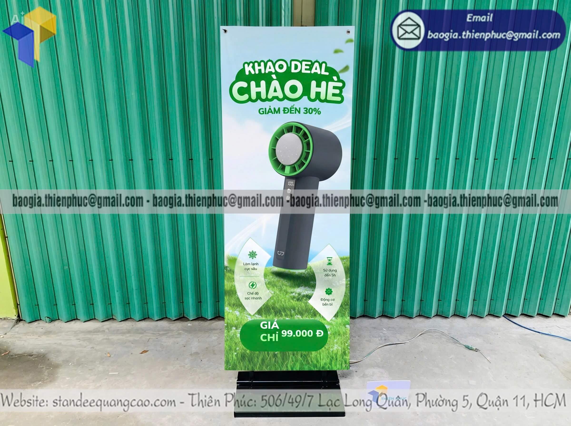 Standee khung sắt treo banner quảng cáo chống lật