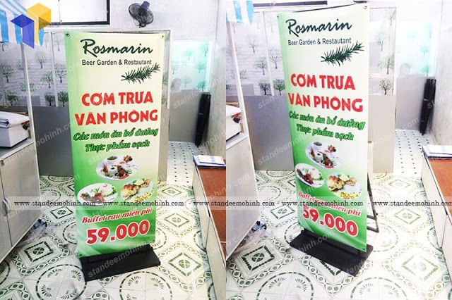 Standee khung sắt treo poster lắp ráp tiện dụng