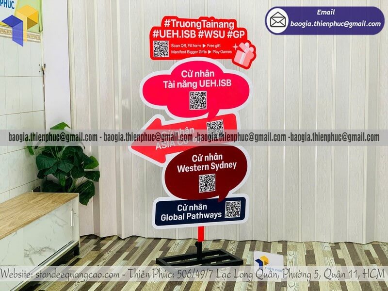 Standee mô hình 1 mặt quảng cáo giới thiệu đặt ngoài trời cho quán ăn quán cafe quảng cáo thương hiệu
