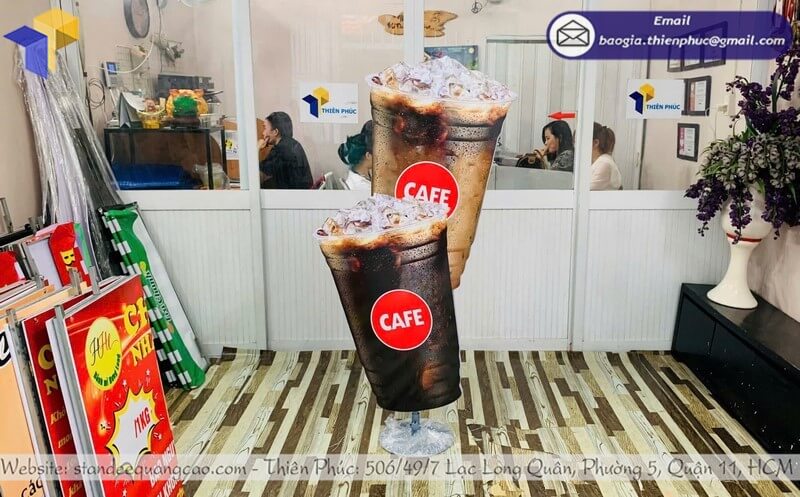 standee mô hình cà phê sữa đá