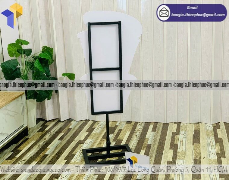 Standee mockup ly cafe đá take away 1 mặt đẹp dành chó đối tượng khách hàng