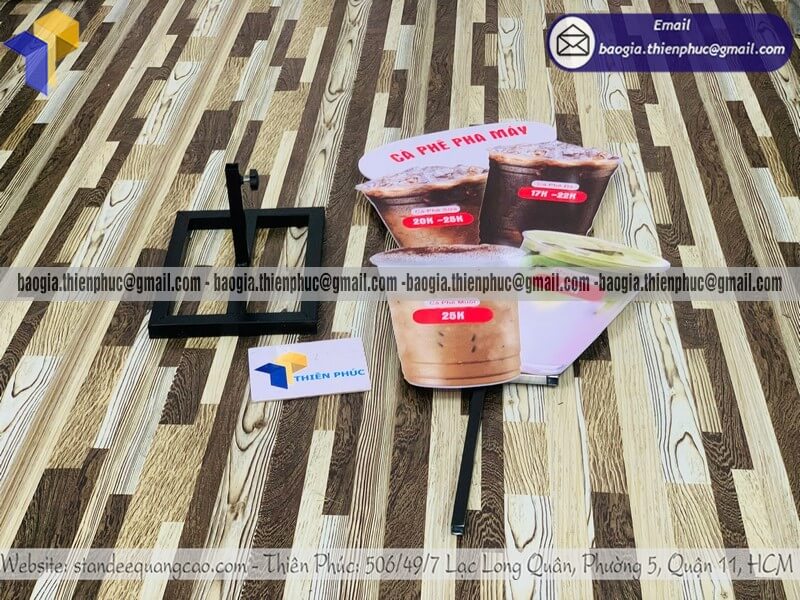 Standee mockup ly cafe quảng cáo để ngoài trời giá rẻ cho quán đồ uống cafe bán mang đi