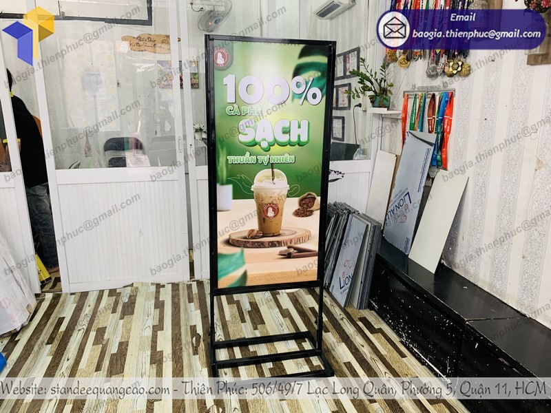 standee quán cà phê ngoài trời rẻ