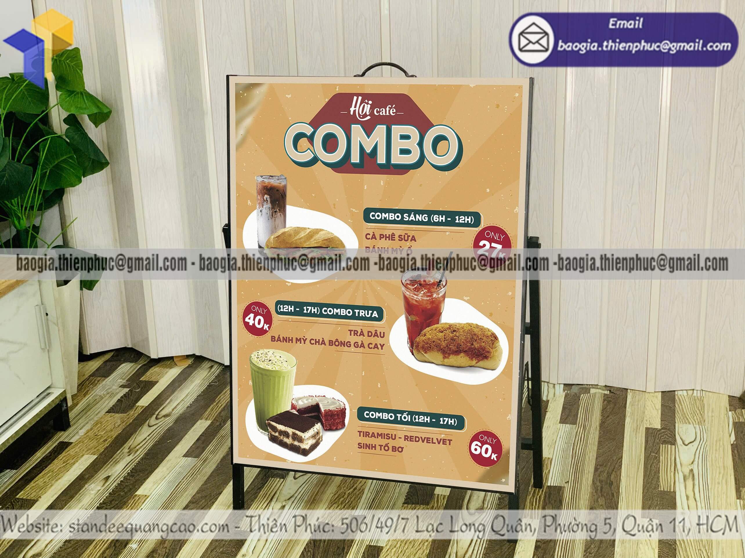 Standee quảng cáo bằng sắt in hình 1 mặt xếp gọn Standee quảng cáo bằng sắt in hình 1 mặt xếp gọn