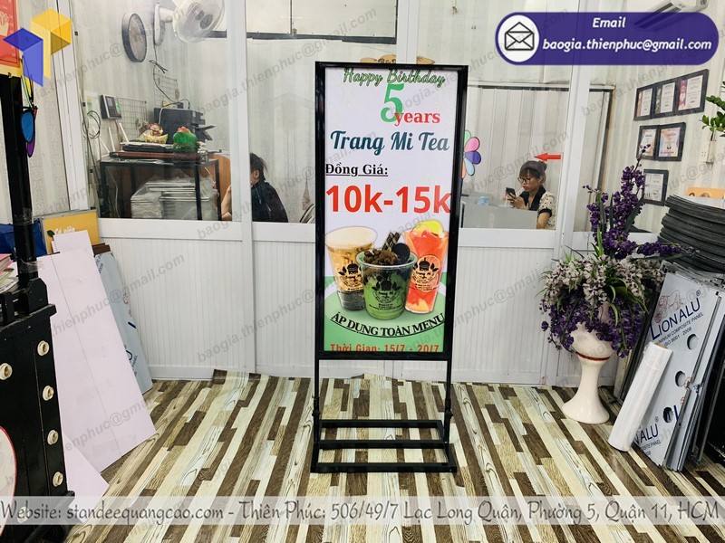 standee quảng cáo quán trà sữa rẻ