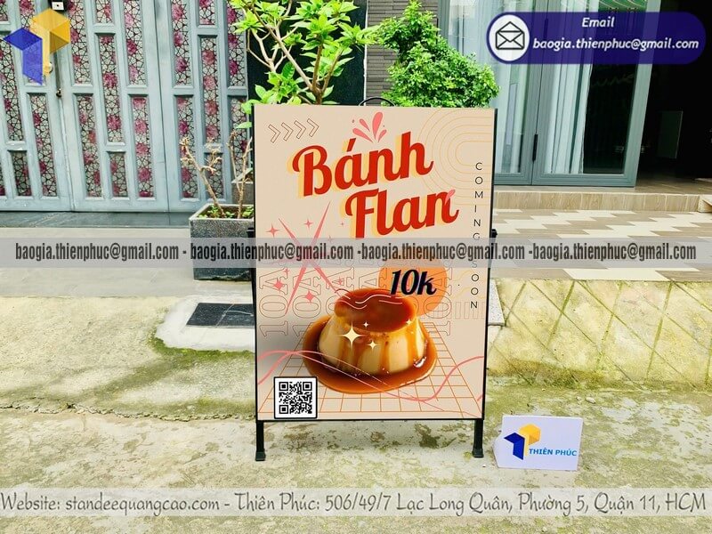 Standee sản phẩm in 1 mặt đặt vỉa hè bán hàng in ấn quảng cáo bán hàng tăng doanh số