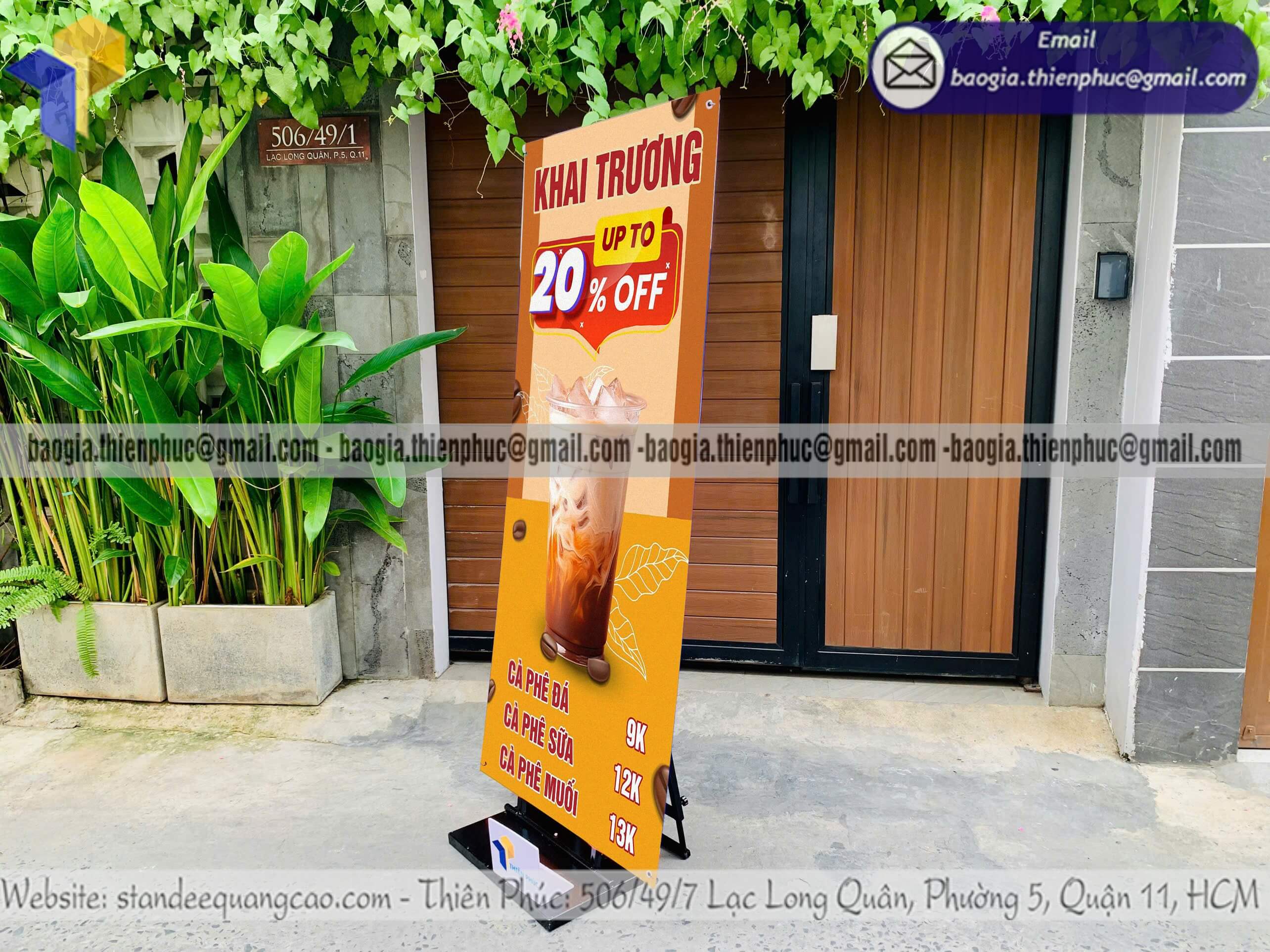 Standee treo poster khung sắt lắp ráp chống lật bền không lo gió