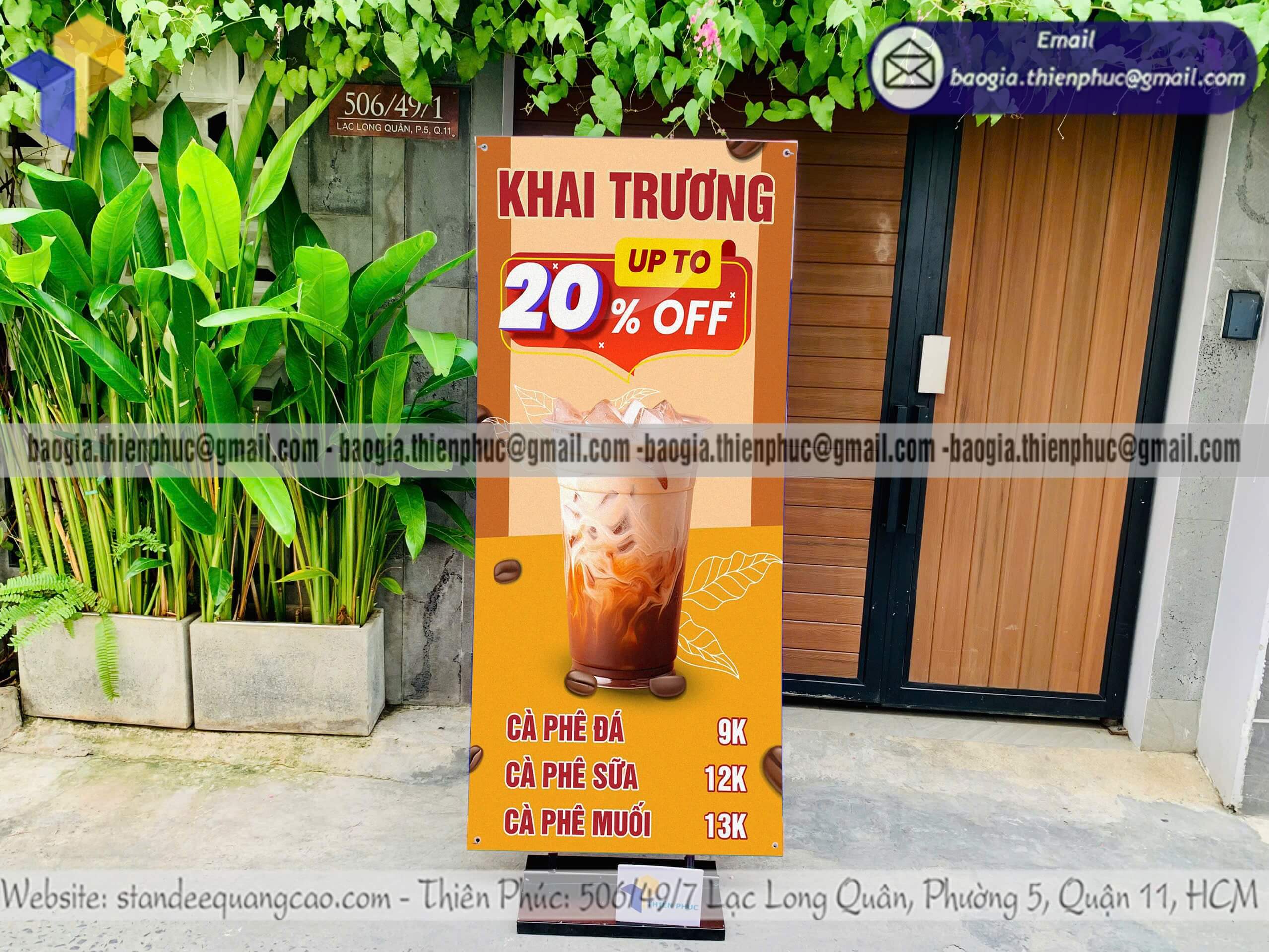 Standee treo poster khung sắt lắp ráp chống lật