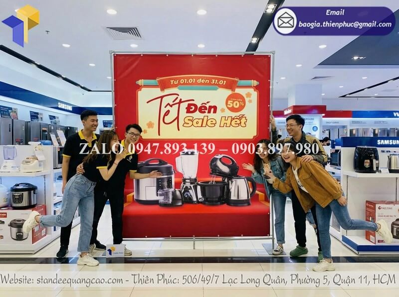 Thiết kế backdrop di động sự kiện dịp tết ngoài trời đẹp