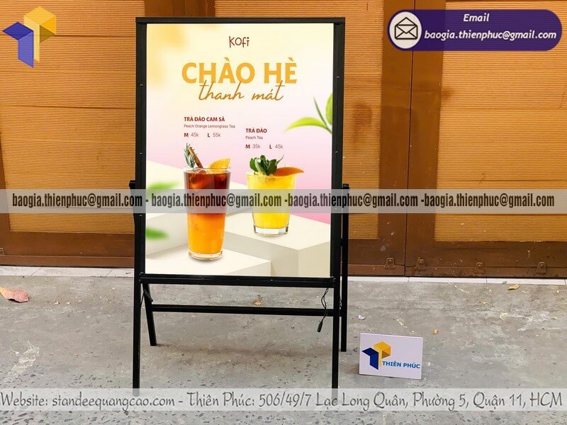Thiết kế bảng đèn led siêu mỏng 1 mặt cho quán nước