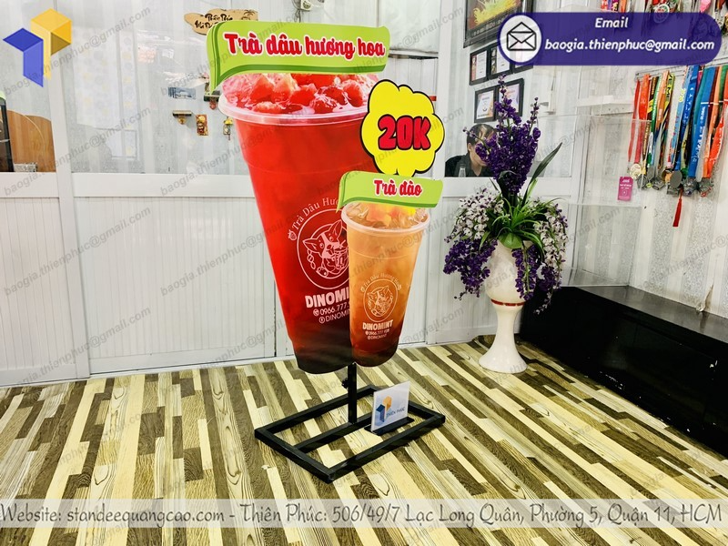 thiết kế standee ly cán formex đẹp