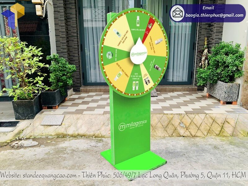 thiết kế vòng quay random trúng thưởng cho sự kiện siêu thị