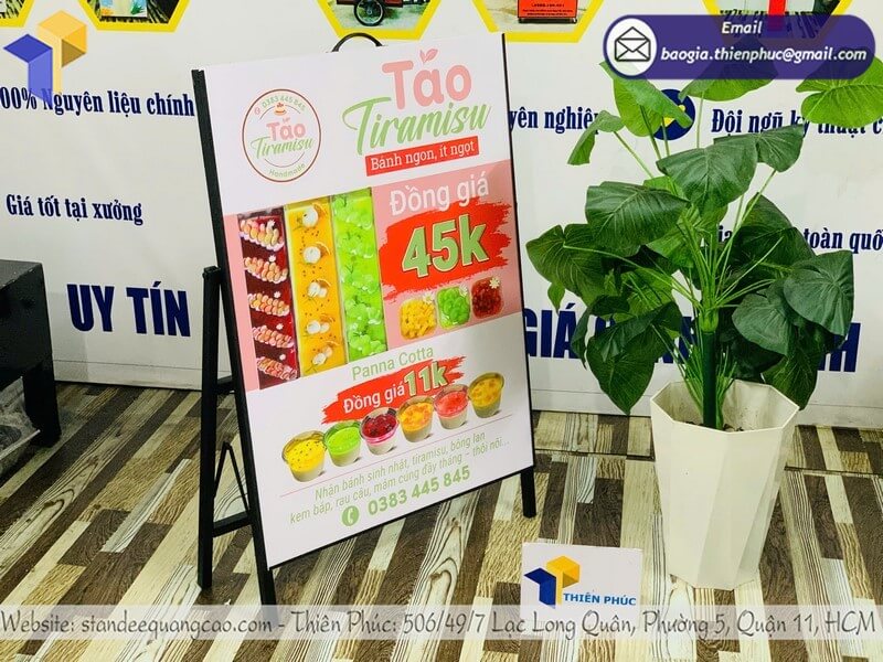 Xưởng sản xuất bảng standee 1 mặt theo yêu cầu chuẩn đẹp riêng biệt