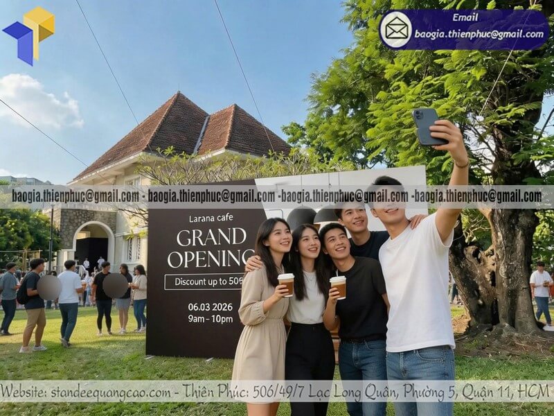 Xưởng sản xuất cho thuê backdrop ngoài trời khổ lớn cho sự kiện giá rẻ phục vụ cho marketing event