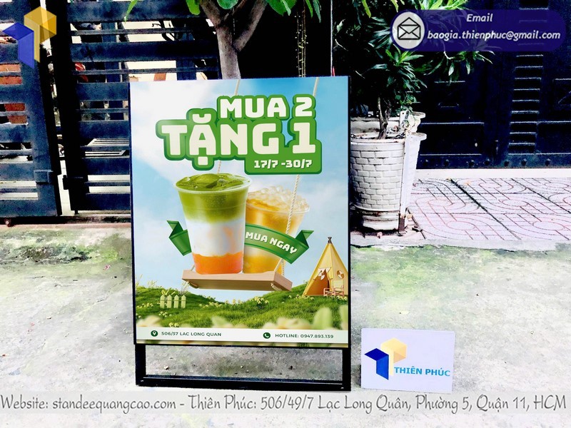 Xưởng sản xuất standee chân chữ A quảng cáo ngoài trời HCM